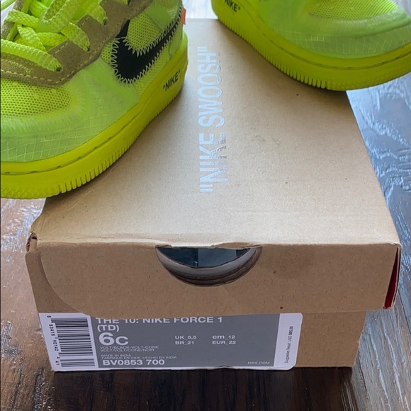 The 10:Nike Air Force 1 (TD) size 6c AF1 Off-White - Picture 8 of 8